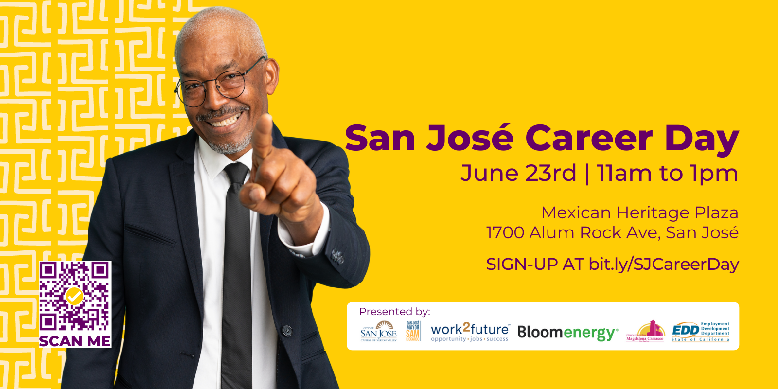 Ready for a career move? See you at the biggest San Jose #JobFair all year! 💼 20+ employers 🎓 No degree required 👩‍🏭 Variety of roles & industries ✅ Full-time employment Hosted by @CityofSanJose, @Bloom_Energy, @work2future. Sign-up: https://bit.ly/SJCareerDay